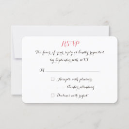 Convite de RSVP de Casamento Personalizado Elegant