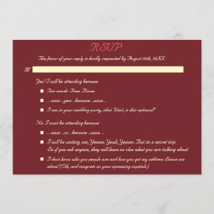 Convite de RSVP de Casamento Personalizado Engraça