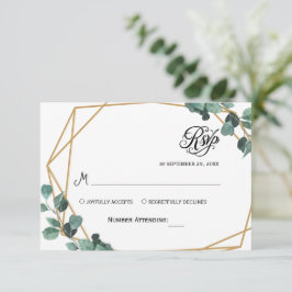 Convite de RSVP de Eucalipto com Simples Vegetação