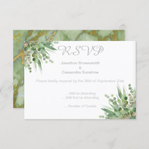 CONVITE DE RSVP EUCALYPTUS SILVER SILVER SILVER SI