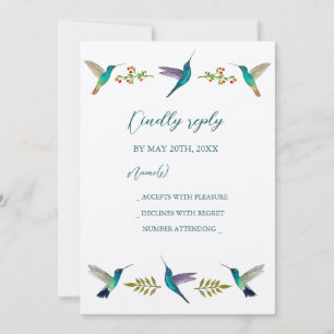 Convite de RSVP para Casamento de Beija-flores