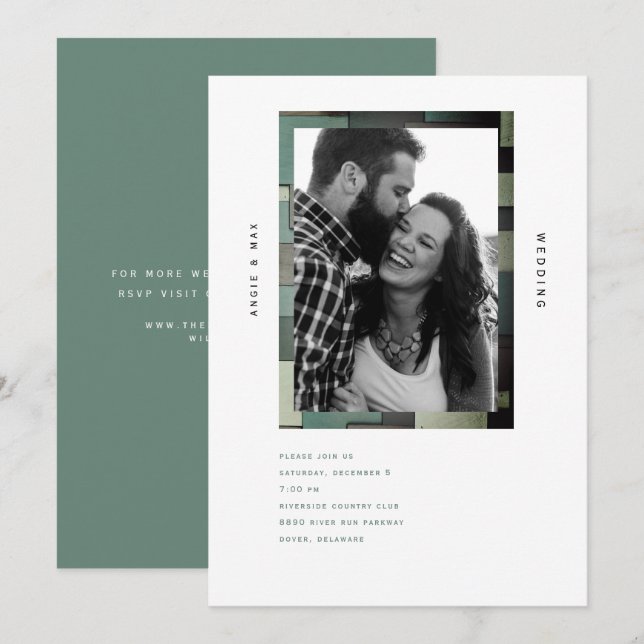 Convite de Sage Simples de Fotografia B/W Ultra Mo (Frente/Verso)