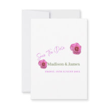 Convite de salva data floral rosa