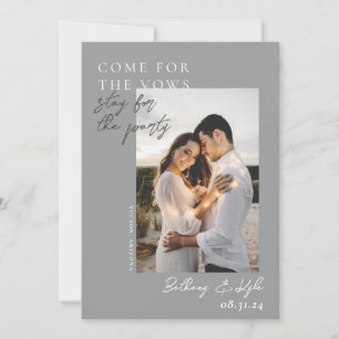 Convite de Salvar a Data com Foto Cinza Engraçado