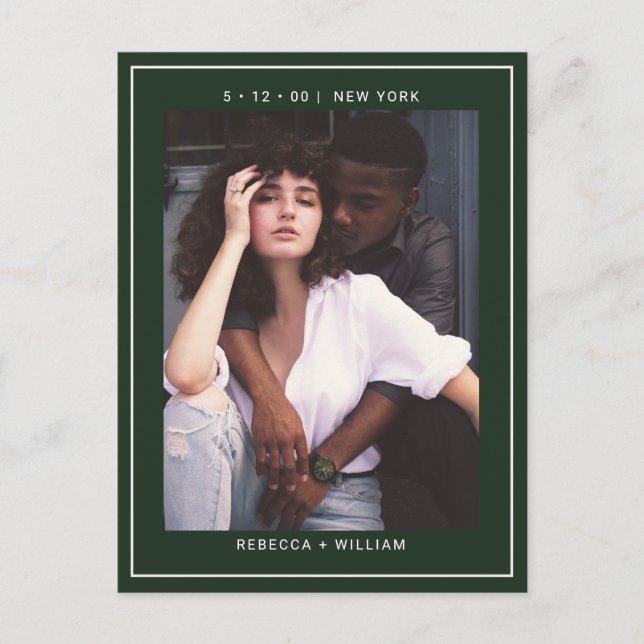 Convite de Salvar a Data de Casamento com Foto Est (Frente)