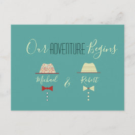 Convite de Salvar a Data de Casamento Gay Colorido