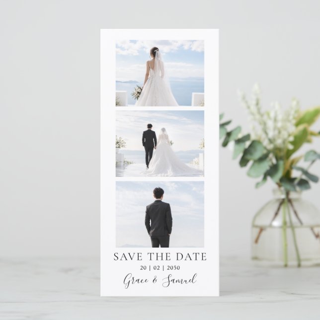 Convite de Salvar a Data de Casamento Moderno com  (Em pé/Frente)