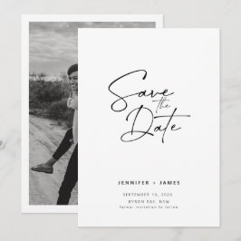 Convite de Salvar a data em Script Moderno Contemp