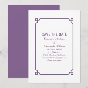Convite de Salvar a Data Purple Deco Chic