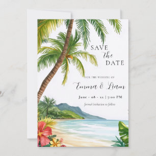 Convite de Salvar a Data Tropical Havaiano