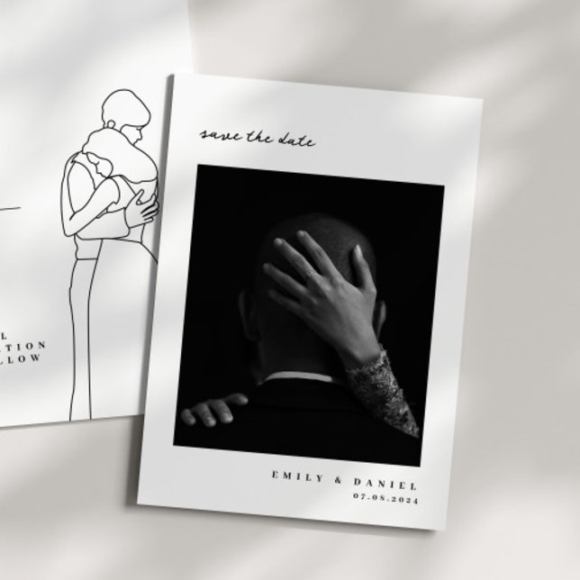 Convite de Salvar Data Minimalista Elegante com Fo (Criador carregado)