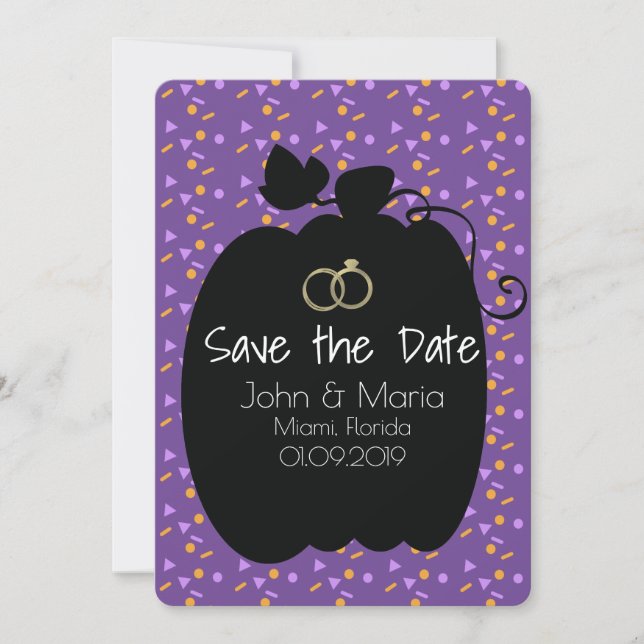 Convite de Salve a Data do Dia das Bruxas com Abób (Frente)