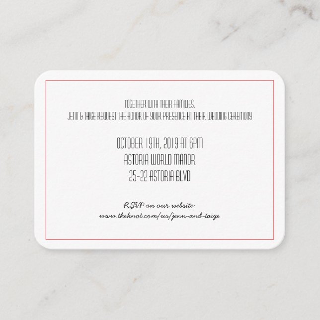 Convite de Salve a Data Red Knot | Cartão de RSVP (Frente)