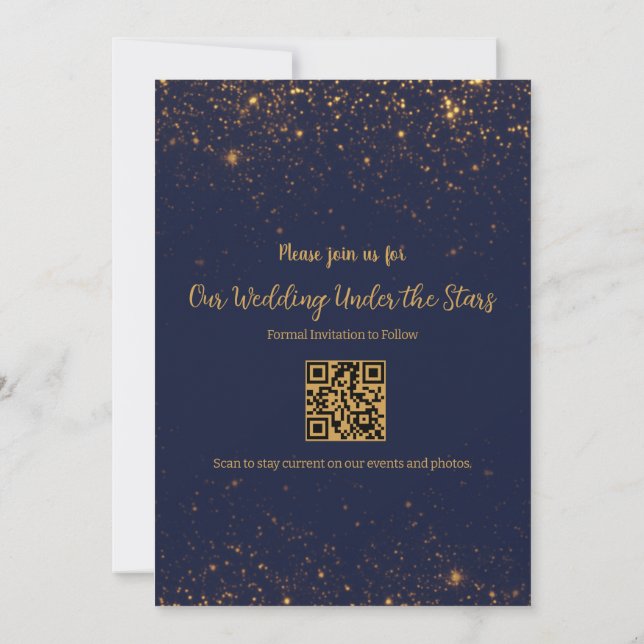 Convite de Salve o Dia Casamento Sob as Estrelas (Verso)