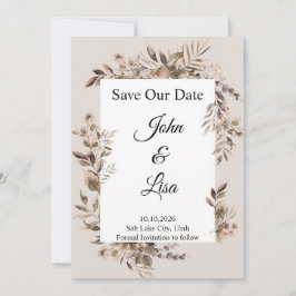 Convite de Salve o Dia Elegância Floral