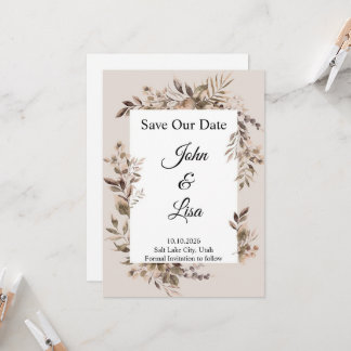 Convite de Salve o Dia Elegância Floral