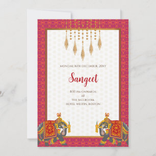 Convite de Sangeet indiano & cartões de casamento 