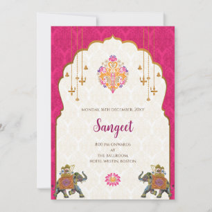 Convite de Sangeet indiano & Cartões de casamento 