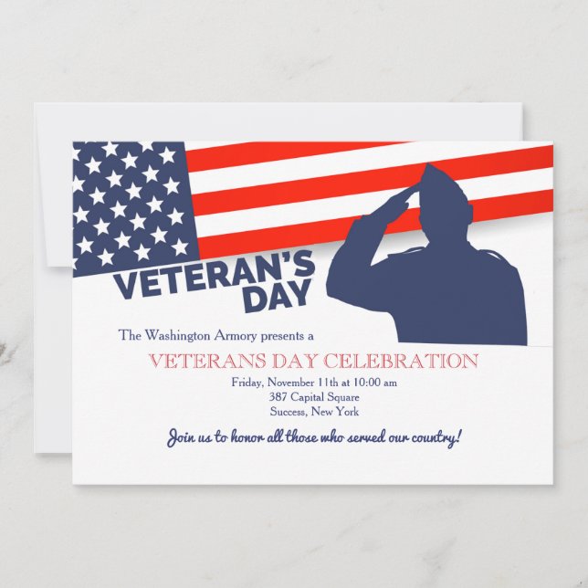 Convite de Saudação do Dia do Veterano (Frente)