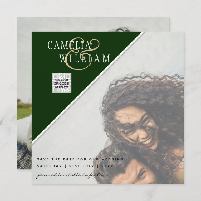 CONVITE DE SAVE DE CÓDIGO QR DE FOTO DA LeahG (Frente/Verso)