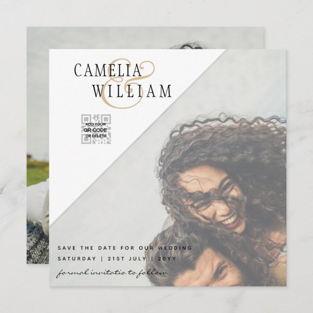 CONVITE DE SAVE DE CÓDIGO QR DE FOTO DA LeahG (Frente/Verso)