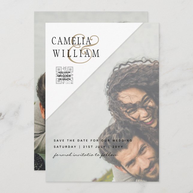 CONVITE DE SAVE DE CÓDIGO QR DE FOTO DA LeahG (Frente/Verso)