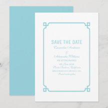 Convite de Save the Date Aqua Paradise Deco Chic