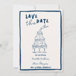 Convite de Save The Date Azul Naval Caprichoso