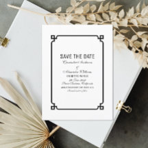 Convite de Save the Date Black Deco Chic