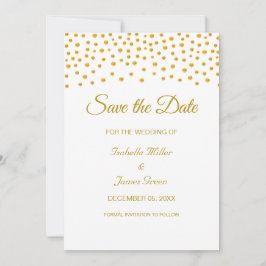 Convite de Save the Date Black Gold White Wedding