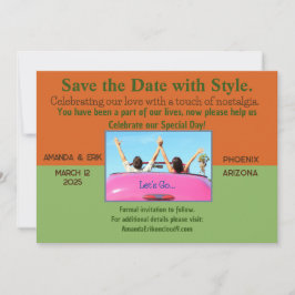 Convite de Save the Date Casual e Único com Foto