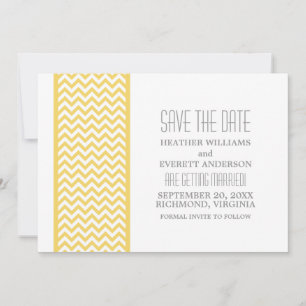 Convite de Save the Date com Borda Amarela em Chev