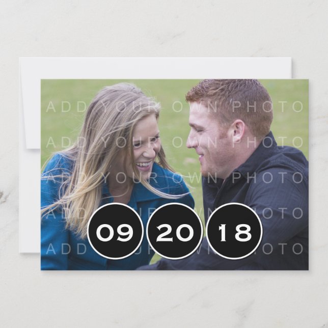 Convite de Save the Date com Foto de Círculos Mode (Frente)