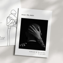 Convite de Save the Date com Foto Minimalista e El