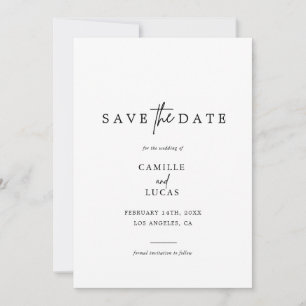 Convite de Save the Date com Foto Preto e Branco