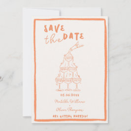 Convite de Save The Date de Apricot Caprichoso