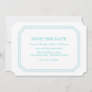 Convite de Save the Date de Bilhete Envolvido em Á