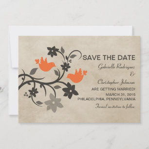 Convite de Save the Date de Casal de Beija-flores