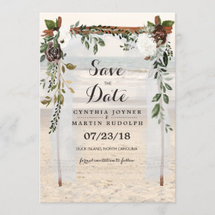 Convite de Save the Date de Casamento Beach Arbor