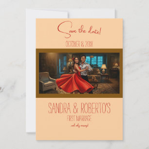 Convite de Save the Date de casamento com vestido