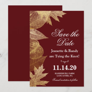 CONVITE DE SAVE THE DATE DE CASAMENTO DE OUTONO DE