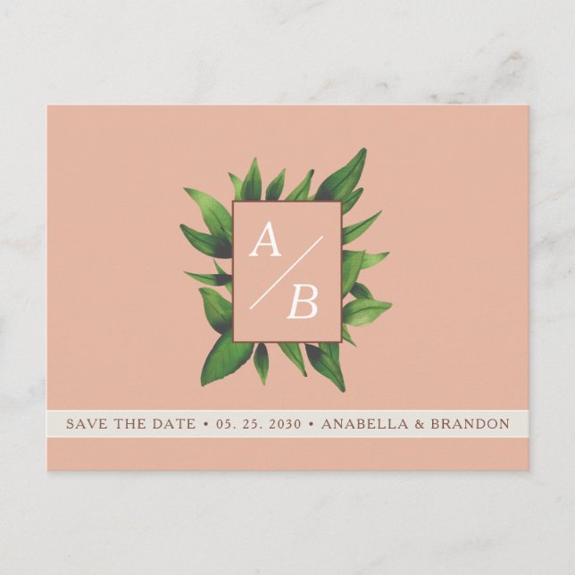 Convite de Save The Date de Casamento Peach Fuzz (Frente)