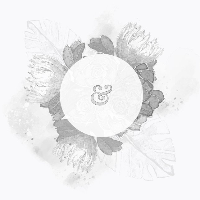 Convite de Save the Date de Casamento Protea e Pla (Criador carregado)