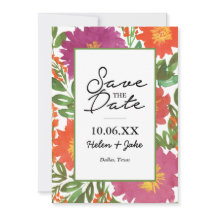Convite de Save the Date de Flor de Aquarela