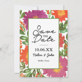 Convite de Save the Date de Flor de Aquarela