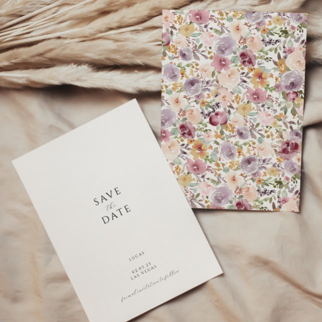 Convite de Save the Date de Floral Moderno (Criador carregado)