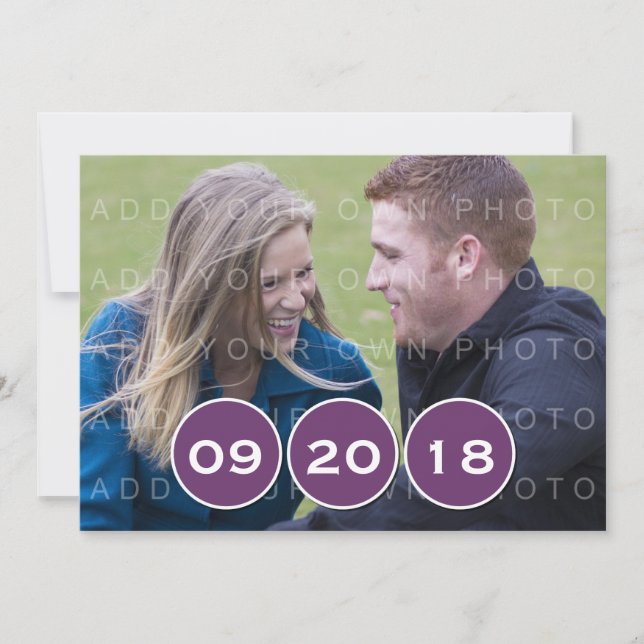 Convite de Save the Date de Foto com Círculos Mode (Frente)