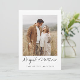 Convite de Save The Date de Foto Escrita à Mão Mod