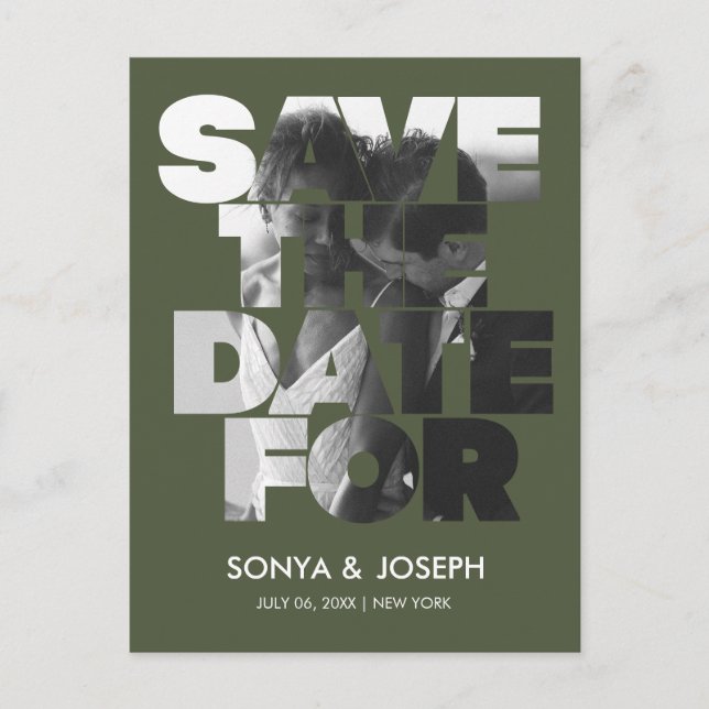 Convite de Save the Date de Foto Simples Moderna (Frente)