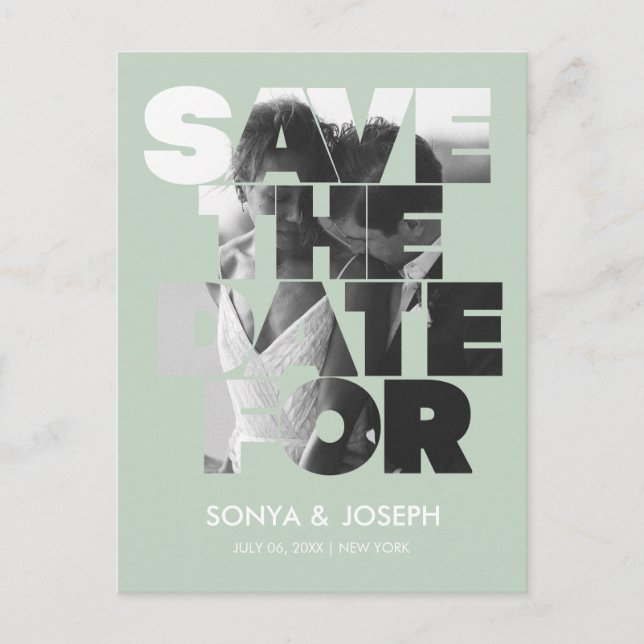 Convite de Save the Date de Foto Simples Moderno (Frente)